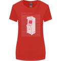 Retro Arcade Game Cabinet Gaming Gamer Womens Wider Cut T-Shirt Red