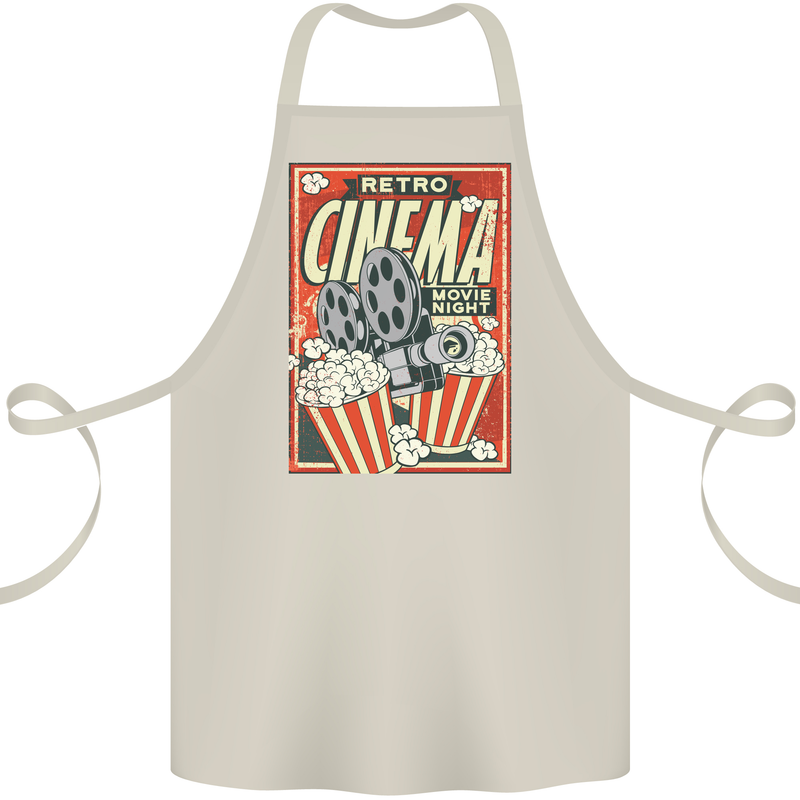Retro Cinema Movie Night Films & TV Cotton Apron 100% Organic Natural