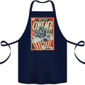 Retro Cinema Movie Night Films & TV Cotton Apron 100% Organic Navy Blue