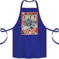 Retro Cinema Movie Night Films & TV Cotton Apron 100% Organic Royal Blue