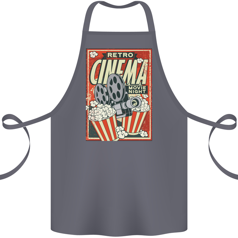 Retro Cinema Movie Night Films & TV Cotton Apron 100% Organic Steel