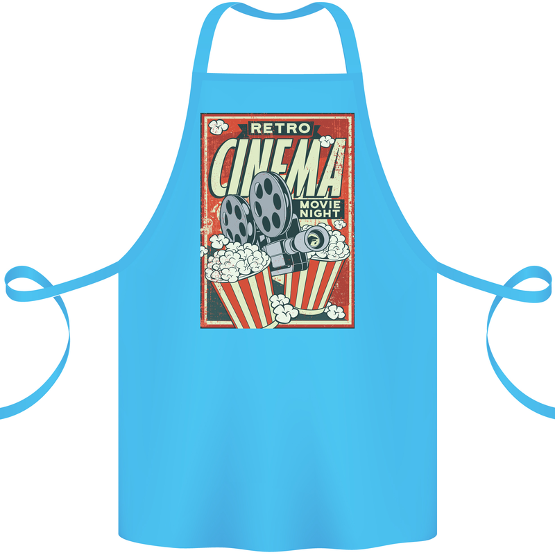 Retro Cinema Movie Night Films & TV Cotton Apron 100% Organic Turquoise
