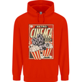 Retro Cinema Movie Night Films & TV Mens 80% Cotton Hoodie Bright Red