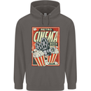 Retro Cinema Movie Night Films & TV Mens 80% Cotton Hoodie Charcoal
