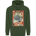Retro Cinema Movie Night Films & TV Mens 80% Cotton Hoodie Forest Green