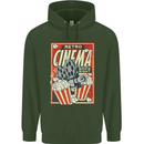 Retro Cinema Movie Night Films & TV Mens 80% Cotton Hoodie Forest Green