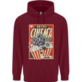 Retro Cinema Movie Night Films & TV Mens 80% Cotton Hoodie Maroon