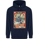 Retro Cinema Movie Night Films & TV Mens 80% Cotton Hoodie Navy Blue