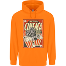 Retro Cinema Movie Night Films & TV Mens 80% Cotton Hoodie Orange