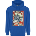 Retro Cinema Movie Night Films & TV Mens 80% Cotton Hoodie Royal Blue