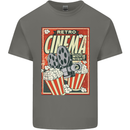 Retro Cinema Movie Night Films & TV Mens Cotton T-Shirt Tee Top Charcoal