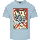 Retro Cinema Movie Night Films & TV Mens Cotton T-Shirt Tee Top Light Blue