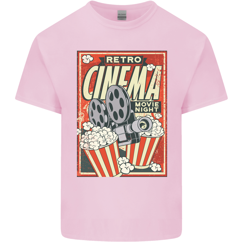Retro Cinema Movie Night Films & TV Mens Cotton T-Shirt Tee Top Light Pink