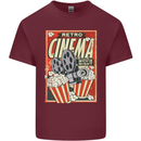 Retro Cinema Movie Night Films & TV Mens Cotton T-Shirt Tee Top Maroon
