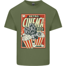 Retro Cinema Movie Night Films & TV Mens Cotton T-Shirt Tee Top Military Green
