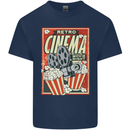 Retro Cinema Movie Night Films & TV Mens Cotton T-Shirt Tee Top Navy Blue