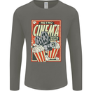 Retro Cinema Movie Night Films & TV Mens Long Sleeve T-Shirt Charcoal