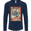 Retro Cinema Movie Night Films & TV Mens Long Sleeve T-Shirt Navy Blue