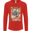 Retro Cinema Movie Night Films & TV Mens Long Sleeve T-Shirt Red