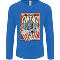 Retro Cinema Movie Night Films & TV Mens Long Sleeve T-Shirt Royal Blue