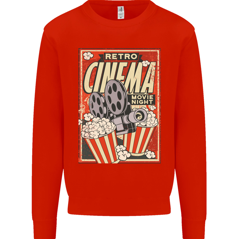 Retro Cinema Movie Night Films & TV Mens Sweatshirt Jumper Bright Red