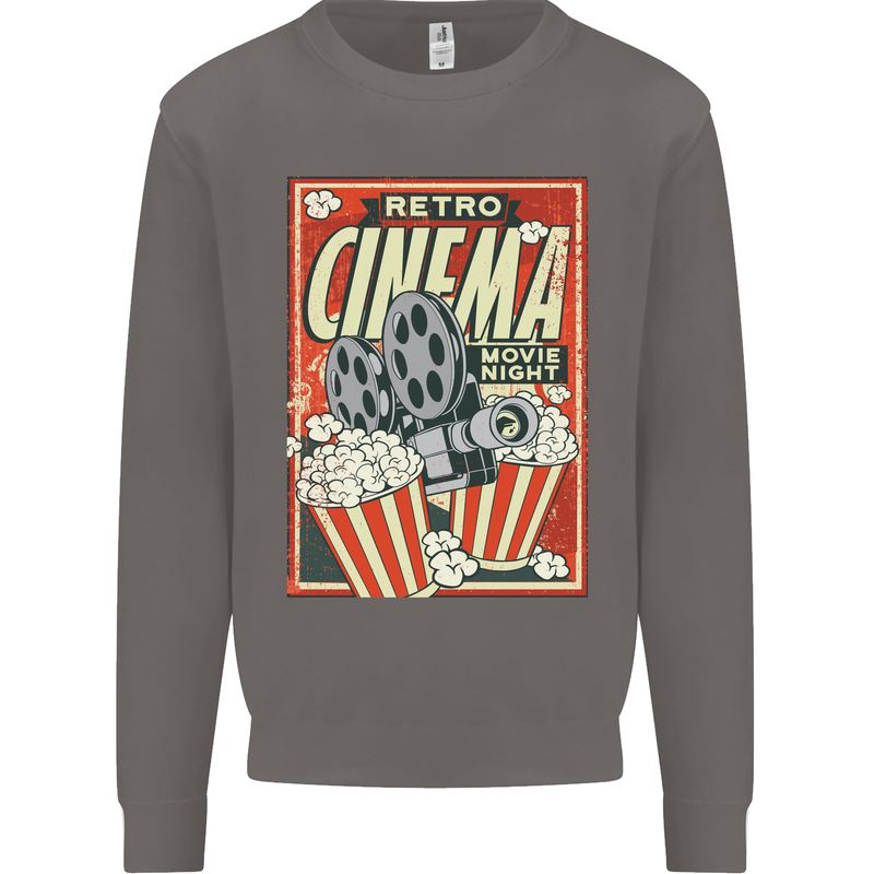 Retro Cinema Movie Night Films & TV Mens Sweatshirt Jumper Charcoal