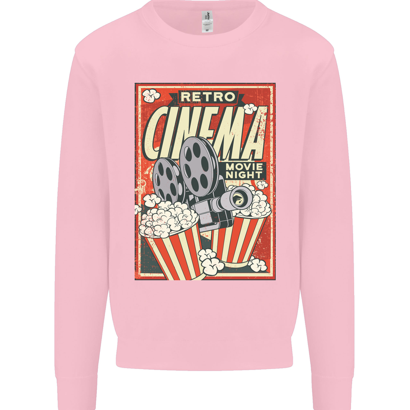 Retro Cinema Movie Night Films & TV Mens Sweatshirt Jumper Light Pink