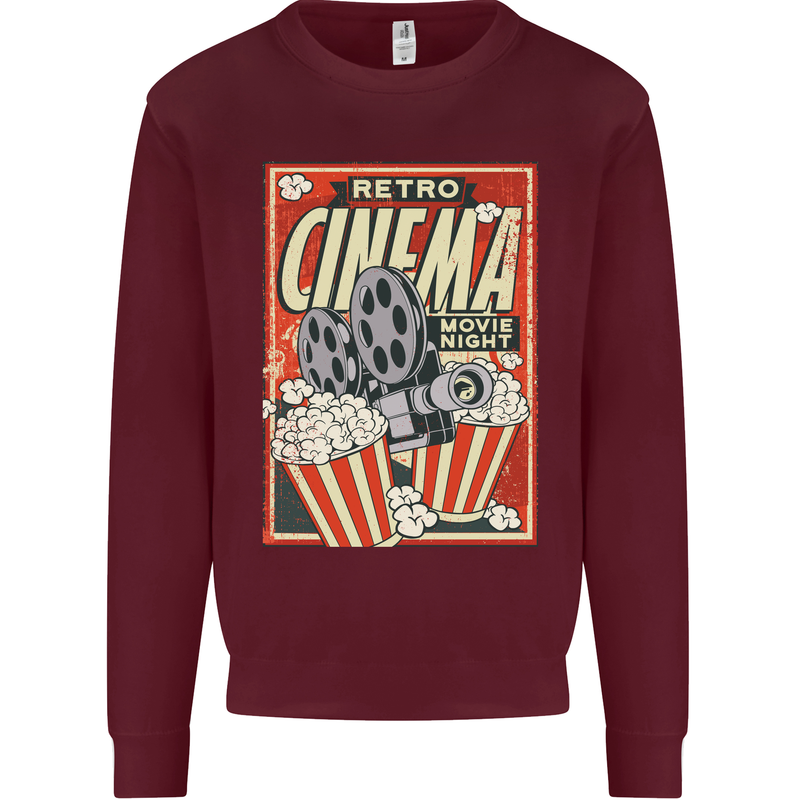 Retro Cinema Movie Night Films & TV Mens Sweatshirt Jumper Maroon