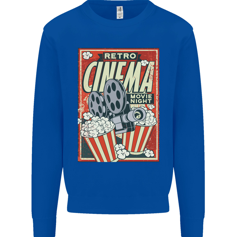 Retro Cinema Movie Night Films & TV Mens Sweatshirt Jumper Royal Blue