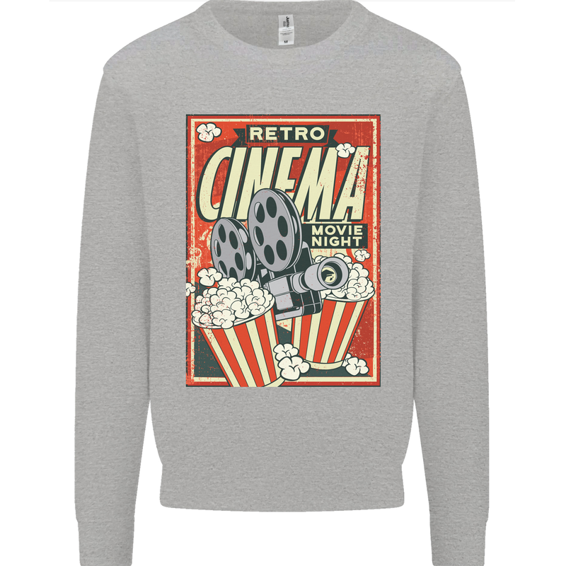 Retro Cinema Movie Night Films & TV Mens Sweatshirt Jumper Sports Grey