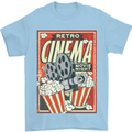 Retro Cinema Movie Night Films & TV Mens T-Shirt Cotton Gildan Light Blue