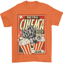 Retro Cinema Movie Night Films & TV Mens T-Shirt Cotton Gildan Orange