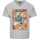 Retro Cinema Movie Night Films & TV Mens V-Neck Cotton T-Shirt Sports Grey