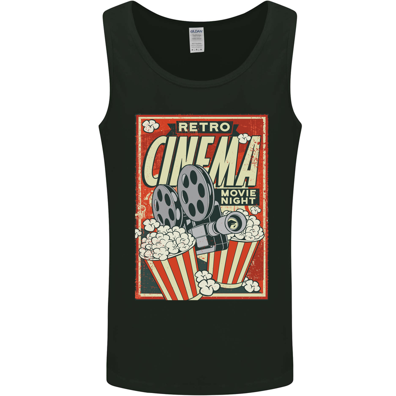 Retro Cinema Movie Night Films & TV Mens Vest Tank Top Black