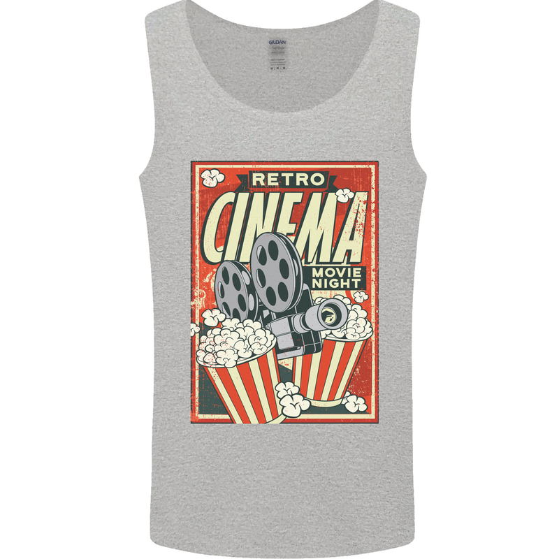 Retro Cinema Movie Night Films & TV Mens Vest Tank Top Sports Grey