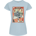 Retro Cinema Movie Night Films & TV Womens Petite Cut T-Shirt Light Blue