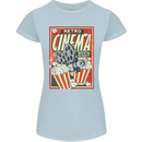 Retro Cinema Movie Night Films & TV Womens Petite Cut T-Shirt Light Blue