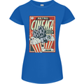 Retro Cinema Movie Night Films & TV Womens Petite Cut T-Shirt Royal Blue