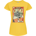 Retro Cinema Movie Night Films & TV Womens Petite Cut T-Shirt Yellow