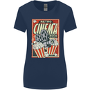 Retro Cinema Movie Night Films & TV Womens Wider Cut T-Shirt Navy Blue