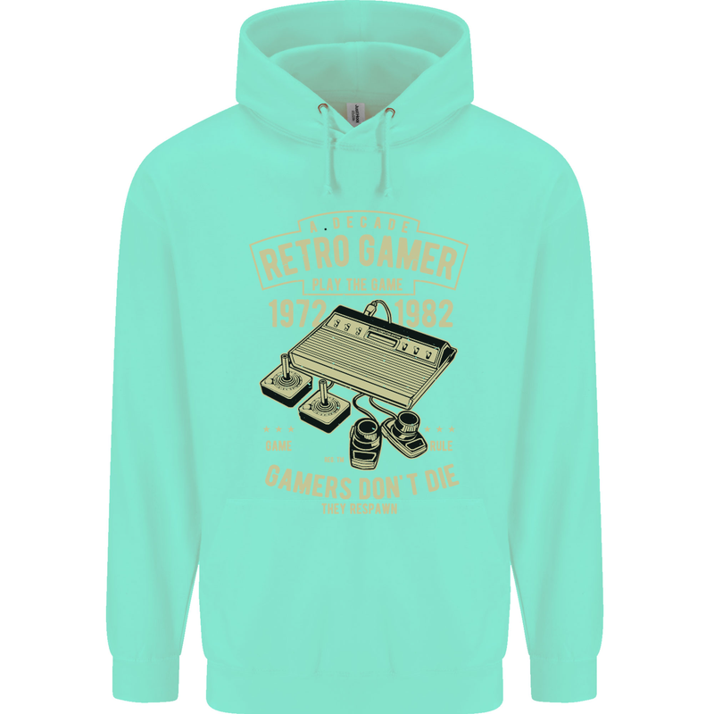Retro Gamer Funny Gaming Childrens Kids Hoodie Peppermint