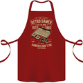 Retro Gamer Funny Gaming Cotton Apron 100% Organic Maroon