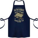 Retro Gamer Funny Gaming Cotton Apron 100% Organic Navy Blue