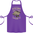 Retro Gamer Funny Gaming Cotton Apron 100% Organic Purple