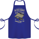 Retro Gamer Funny Gaming Cotton Apron 100% Organic Royal Blue