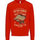 Retro Gamer Funny Gaming Kids Sweatshirt Jumper Bright Red