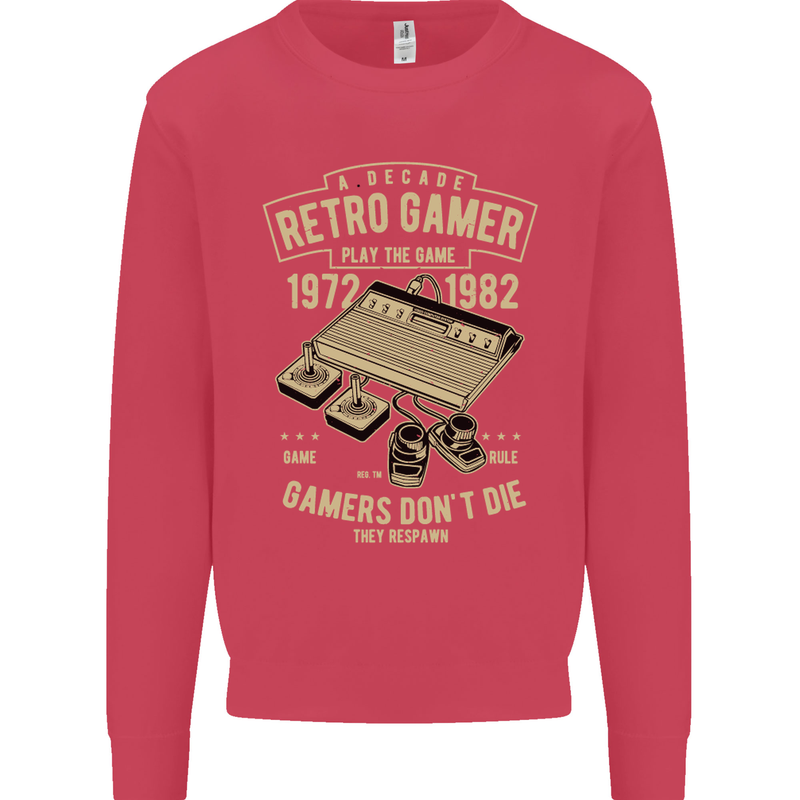 Retro Gamer Funny Gaming Kids Sweatshirt Jumper Heliconia