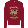 Retro Gamer Funny Gaming Kids Sweatshirt Jumper Red