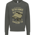 Retro Gamer Funny Gaming Kids Sweatshirt Jumper Storm Grey