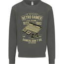 Retro Gamer Funny Gaming Kids Sweatshirt Jumper Storm Grey